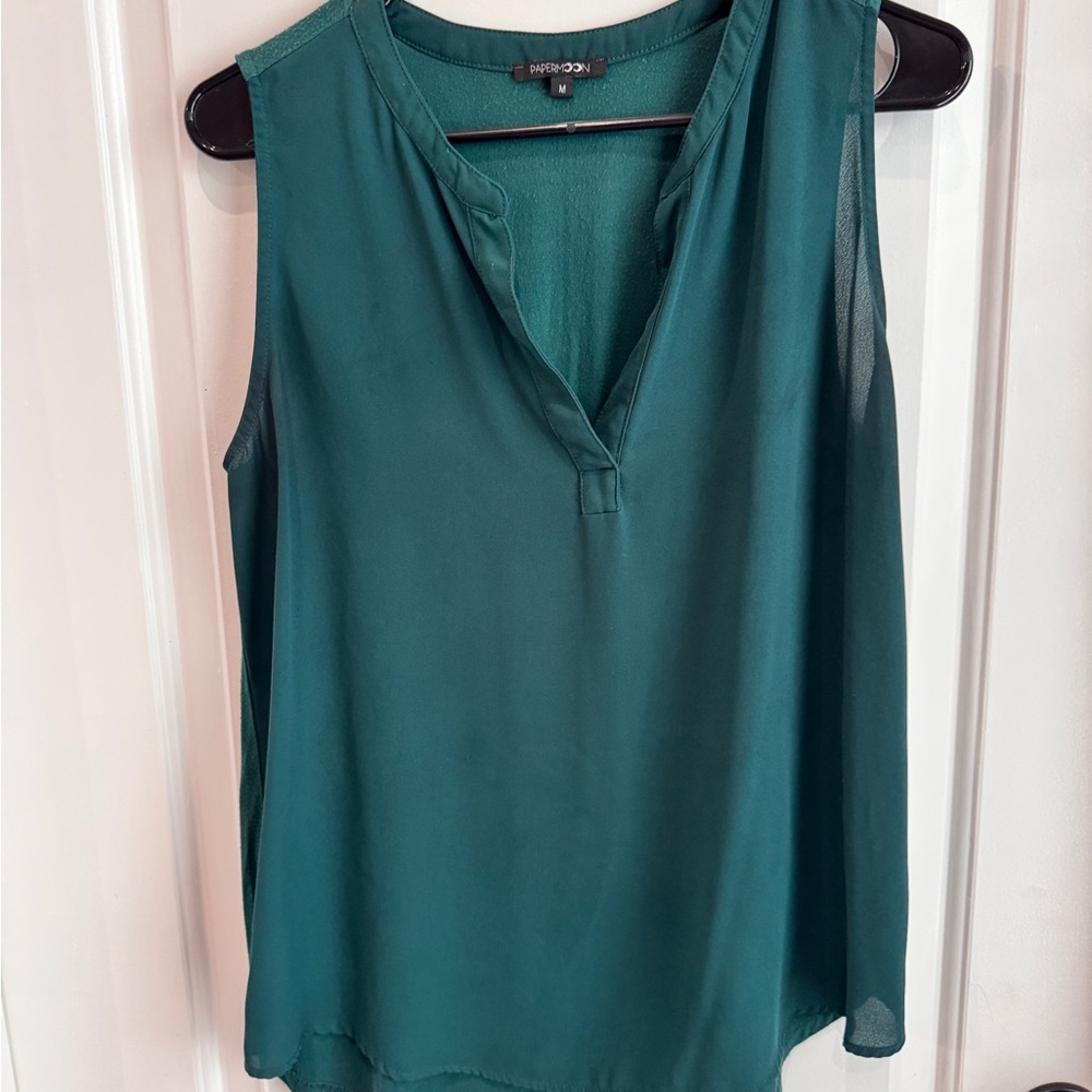Papermoon Green Sleeveless Relaxed Blouse